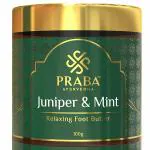 PRABA AYURVEDHA Juniper and Mint Relaxing Foot Butter| Foot Crack Heal Cream, Smooth and Soft Foot, Foot Care, Skin Crack Control, Pure Herbal Foot Cream, Pain Free- 100 g