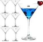 Binzo Transparent Glass Martini Cocktail Wine Glass, 230 Ml (Pack Of 6)