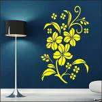 Decowall Multicolor Plastic Floral Flower Design Plastic Reusable Stencil For Wall Painting Decor, 16 X 24 Inch