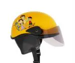 Western Era Chhota Bhem Character Open Face Helmet for Kids (3-12 Yrs, Yellow Glossy)