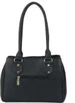 FEDRA Black Leatherette Hand Bag - 15 L