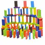 Enorme 100 Pcs 10 Color Wooden Dominos Building Blocks Set