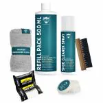ROYAL CARE PROFESSIONAL REFILL ULTRA ADVANCE SPRAY CLEANER KIT 500 ML for Shoe |SPRAY CLEANER 200 ML + REFILL 500 ML + MICROFIBER CLOTH + BRUSH + SHINE SPONGE + SHOE WIPES | Works on Leather, Whites, Nubuck, Golf Shoes, Basketball Shoes, Boots, Sandals
