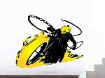 Divinedesigns Multicolor Vinyl Ghost Rider Yellow Wall Sticker