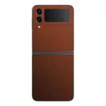 GADGETSWRAP Premium Material Skin Vinyl Decal Sticker Compatible With Samsung Galaxy Z Flip 4- Reddish Brown Titanium