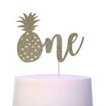 Festiko Cake Topper For 1st Birthday Smash Cake Topper, Birthday Cake For Photo Booth Props, Glitter Cake Decorating Supplies, First Anniversary (Pineapple One)