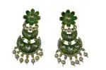 Priyansh Enterprise Handmade Green Brass Meenakari Traditional Earrings For Parties, Festivals And Weddings For Women