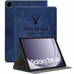 ProElite Cover for Samsung Galaxy Tab A9 8.7 inch, Deer Flip case Cover for Samsung Galaxy Tab A9 8.7 inch, Dark Blue