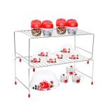 OSE 2 Shelves Stainless Steel Cabinet Shelf (16 To 31 Inch), Expandable & Stackable Counter Spice Racks, Multifunctional Storage Racks for Kitchen, Bathroom, Cupboard & Pantry, Tiered Shelf