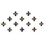 Comet Busters Beautiful Black Bindis With Colored Stone (BIN1127)