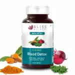 Bliss Welness Blood Detox | Curcumin Beetroot Manjistha Neem Extract | Blood Purifier Acne & Pimple Control Radiant Skin Anti Bacterial Ayurvedic Herbal Supplement - 60 Vegetarian Tablets