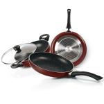 Milton Pro Cook New Granito My Kitchen Set of 3,(Tawa 28 cm, Fry Pan 24 cm/1.6 Ltr and Kadhai 24 cm/2.5 Ltr with Glass Lid) | Dishwasher Safe| Induction |Gas Stove | 2 Years Warranty