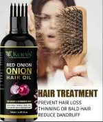 KURAIY 100% ONION OIL Hair Growth Products Essential Oils Ampoule Serum Thick Long Hair Nourishing OIL For Hair Care Strong Conditioner 50ML