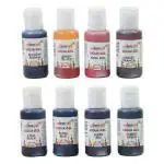 Colourmist Liqua Gel Colour Assorted 15g, Pack Of 8 Liqua Gel Colour (Sunset Orange, Lemon Yellow, Forest Green, Royal Blue, Coal Black, Rose Pink , Super Red, Buckeye Brown)