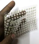 KRASHTIC White Shining (Size 3mm) Pearl Stone For Art & Craft Activity Set of 1 Self Adhesive Pearl