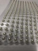 PERDAY Flat Back Pearl Half Pearl Beads, Flat Back Plastic Craft for Art and Craft Decoration, Size 5 mm Pack of 200 Beads