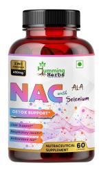Humming Herbs NAC with ALA & Selenium - Antioxidant & Detox Support - 3-in-1 Liver Health, Respiratory Aid & Immune Booster Supplement - 60 Capsules