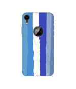 Casotec Blue Shade Rainbow Design 3D Printed Hard Back Case Cover for Apple iPhone XR (Logo Cut)