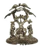 Rastogi Handicraft Ganesh with Riddhi Siddhi Under Tree Idol/Figure/Figurine Showpiece Home Decor