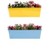 Trustbasket Yellow Teal Rectangular Railing Planter (2)