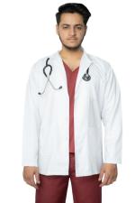 UNIQFORM Doctor's Apron For Men | Wrinkle Resistant Lab Coat | Ideal for Doctors, Nurses, Dentists and Healthcare Professionals Full Sleeve