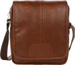 WILDAUK Extra Spacious Tan Artificial Leather Messenger Bags 7.5 L