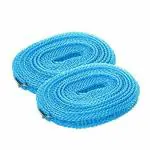 DHYANI 5 Meters Windproof Anti-Slip Clothes Washing Line Drying Nylon Rope with Hooks Hanger Stop Rope, 5 Meter (Pack of 1) Multi Colour