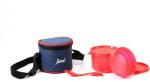 JAVA Round Lunch Box Red Pack Of 2 With Fork 2 Containers Lunch Box (250 ml, Thermoware)
