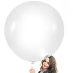 Hippity Hop Rubber White Balloons Clear Transparent Bobo Inch For Birthday Decoration