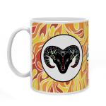 Indigifts Zodiac Sign Aries Printed Ceramic Coffee Mug 330 ml - Aries Coffee Mug, Zodiac Mugs, Sun Sign Coffee Mugs, Star Sign Mugs, Zodiac Cup
