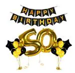 Festiko 50th Happy Birthday Gifts Ideas Banners For Golden Anniversary Wedding Bday Decorations Balloons Photo Booth Props And Fabulous Decor Hollywood Supplies