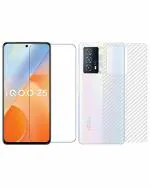 GADGETRONICS Vivo Iqoo Z5 Transparent Tempered Glass and Silicone Scratch Resistant Back Screen Guard Sticker