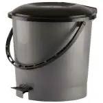 Kuber Industries Grey Plastic Dustbin with Handle 7 L