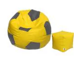 Autarky Bean Bag Filled with Beans Football Shape (XXL, Yellow - Black)