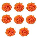 Hippity Hop Paper Orange Paper Puff Balls (Pack Of 8)