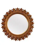 Chronikle Golden Plastic Round Wall Mirror
