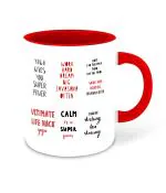 Whats Your Kick Work Hard Dream Big Savasana Ften Quotes Printed Red Ceramic Coffee Mug 325 ML