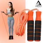 PROUT Skipping Rope Adjustable Jumping Rope with Foam Handles for Women, Men, Kids (ORANGE)