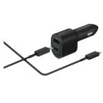 eKus Samsung Car Charger Super Fast Charging 2.0 Dual Port (45W And 15W)-Black