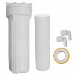 Purely Water Filter Cartridge 10 Inch Classic Pre-Filter Housing/Bowl, Connector, PP Filter and Teplon for All Kind of RO Water Purifier | White | 21x7.6x5.1 Cm