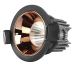 Kolors 12W Deep concealed LED COB Spot Light Round Black Body with Rose Gold Chrome Finish Reflector | Recessed LED Spotlight | Recessed LED ceiling light for indoor & outdoor (Cool White) [Kornet]