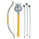 AP Kids Toys Shiva Bow and Arrow Set with Trishul & 3 Suction Cup Tip Arrows Target Game Plastic Toy Set for Kids