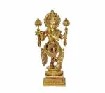 Idol Collections Gold Brass Lord Krishna Statue, Krishna Murti Playing Flute For Temple Pooja, Decor Your Home, Office Golden, 20 Inch