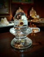 Denique Glass shivling,Pure Crystal Shivling Lingam for Home & Car Dashboard