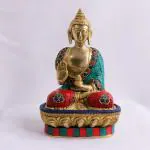 RITUALISTIC Brass Bhumisparsha Gautam Buddha Statue for Living Room Decor.