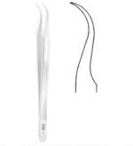 Alis Stailess Steel 11.5Cm 4 1 2 Inch Micro Forceps 0.4Mm 1X2 Teeth A Gen 253 11