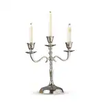 Purestory Candle Holder | Candle Holders for Home Decoration | Heat Resistance & Aesthetic Appeal | Best for Gifting & Diwali Decoration | 3 Arm Candle Stand for Dinner Table & Church Altar - Silver