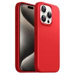 LIRAMARK Liquid Silicone Soft Back Cover Case for iPhone 15 Pro (6.1 inch) (Kadak Red)