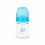 Mee Mee Glass Feeding Bottle for Newborns | Safe, Durable & Leak Proof - 50 ml (Blue)