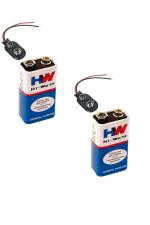 Robotbanao 9V Zinc Carbon Hi Watt Battery with Battery Clip Connector Combo Pack of 2 RB_311313